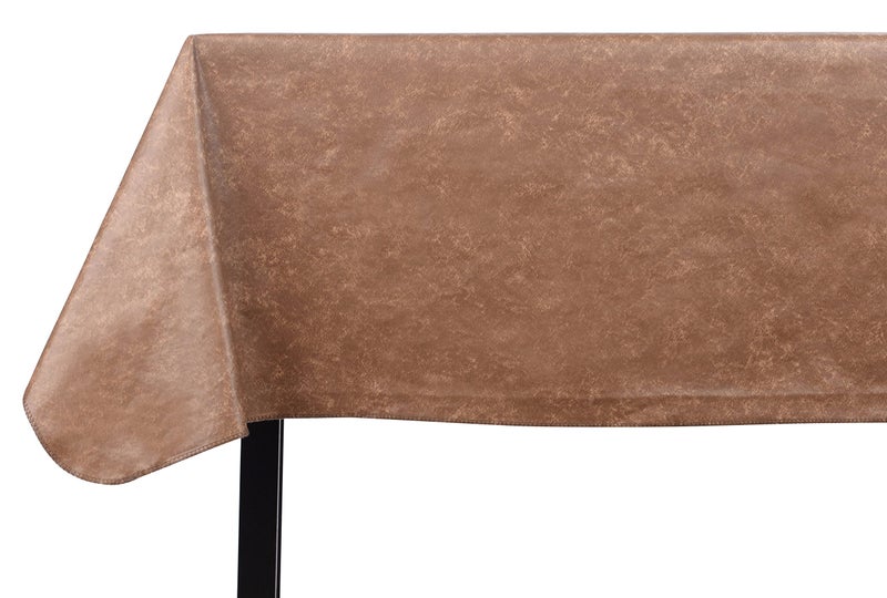 Yourtablecloth Heavy Duty Vinyl Rectangle or Square Tablecloth â€“ 6 Gauge Heavy Duty Tablecloth â€“ Flannel Backed â€“ Wipeable Tablecloth with Vivid Colors & Many Sizes 52 x 108 Camel Print - Image 1